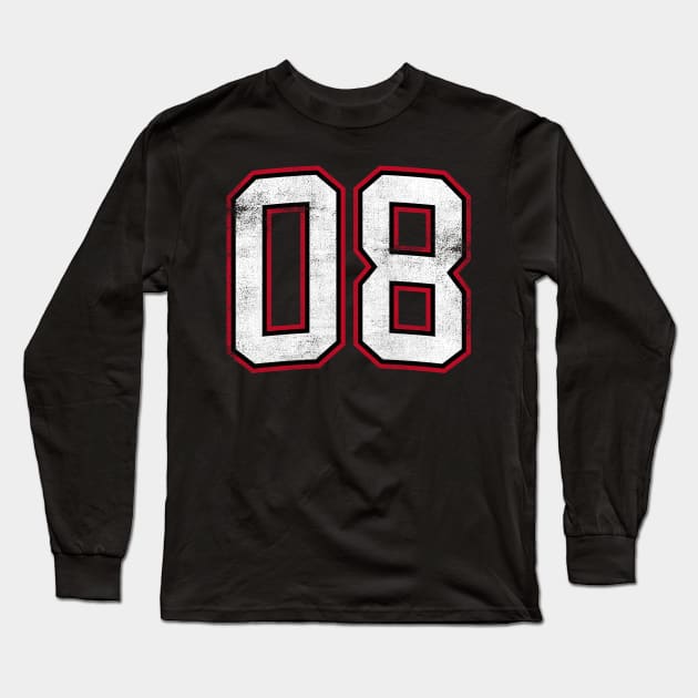 Number Eight 8 Long Sleeve T-Shirt by cowyark rubbark